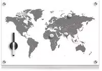 Zeller Present Pinnwand "Worldmap" Glas 60x40