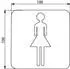 emco System2 Türschild Damen, selbstklebend, chrom, 100x100mm (357600002)