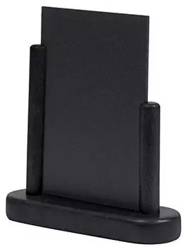 Securit Elegant Tisch-Kreidetafel, lackierte Buche, Schwarz, 10x15cm (ELEBLSM)