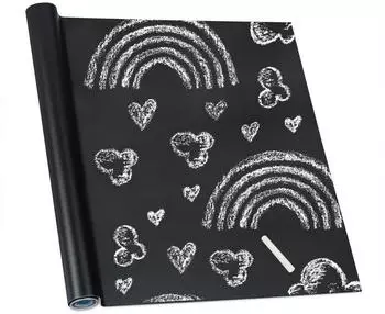 Relaxdays Tafelfolie selbstklebend Schwarz, 10er-Set