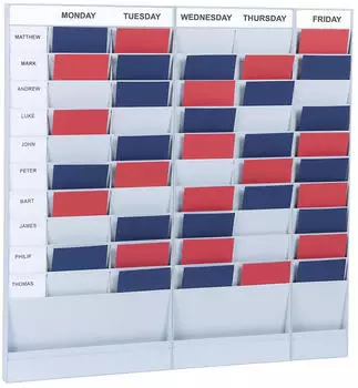 Paperflow Wand-B&uuml;roplaner 20 F&auml;cher A5 Grundelement Grau (PD20A5.02)