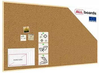 ALLboards Pinnwand mit Naturholzrahmen 180x100cm
