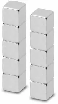 MAUL Neodym-W&uuml;rfelmagnet 10mm 3,8kg Haftkraft silber, 10er-Pack (6184396)