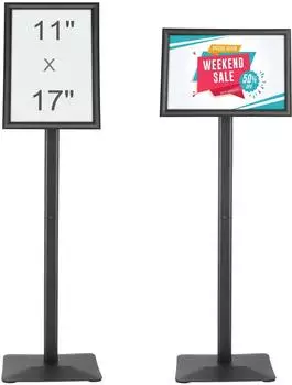 VEVOR Informationsst&auml;nder 420x297mm verstellbarer Winkel, Aluminium & PVC, bodenstehend (Sign Holder 11 x 17 Inch JS)