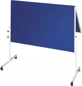 Soennecken Moderationswand klappbar, Filz blau, 120x150cm, mit Rollen (4869)