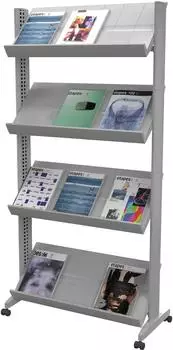 Paperflow Prospekthalter UPP3.35 mobil 4 F&auml;cher Alu (UPP3.35)