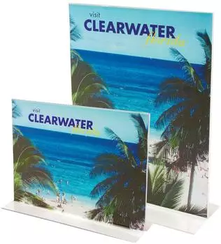 deflect-o Classic Image Tischaufsteller DIN A4 hoch, transparent, T-Form (47801)