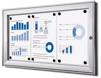 Showdown Displays SCS S-Linie Schaukasten 3xA4 magnetisch abschlie&szlig;bar Aluminium (SCS3xA4)