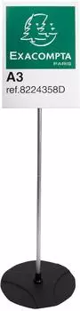 Exacompta Hinweisschild A3 vertikal Aluminium/PMMA Schwarz/Alu/Glasklar 5er-Pack (8224358D)