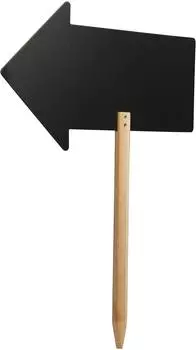 Securit SilhouetteTag Pfeil Kreidetafel mit Gartenstecker, Holz, schwarz (FBS-ARROW)