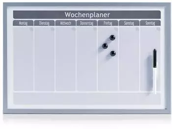 Zeller Wochenplaner Magnettafel, Metall, weiß/grau, 60x40cm (11515)