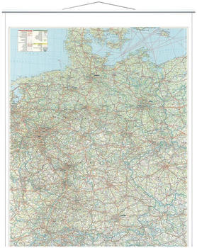 Franken Stra&szlig;enkarte Deutschland laminiert (97 x 137 cm)