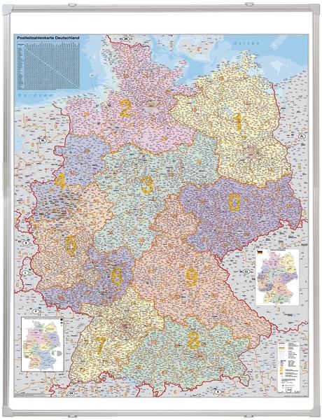 Franken PLZ-Karte Deutschland magnethaftend 100x140cm