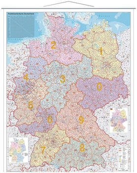 Franken PLZ-Karte Deutschland laminiert 100x140cm