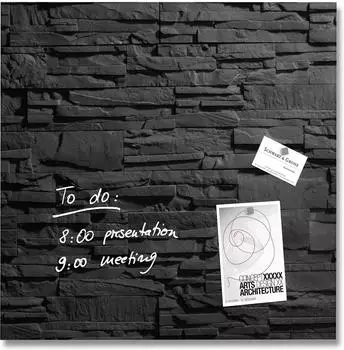 sigel artverum Glas-Magnetboard 48x48cm Schiefer-Stone
