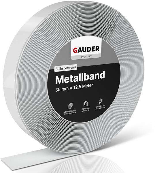 Gauder Akustik Magnetband Metallband weiß Ferroband selbstklebend 35mmx12 5 m (185268)