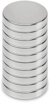 MAUL Neodym-Scheibenmagnet &Oslash; 15x3mm silber 10 -Stk. (61823)