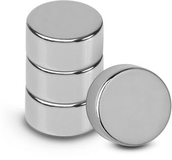 MAUL Neodym-Scheibenmagnet &Oslash; 20x10mm silber 4 -Stk. (61832)