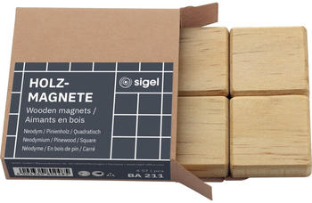 sigel Magnet BA211 Holz 33x33x9mm 4 Stück
