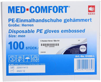 Ampri Med Comfort PE-Handschuhe Herren L geh&auml;mmert (100 Stk.)