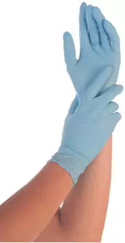 Hygostar Safe Light Nitrilhandschuhe blau L puderfrei latexfrei 100 Stk.