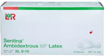 Lohmann & Rauscher Sentina Ambidextrous Latex Untersuchungshandschuhe puderfrei XL 90 Stk.