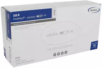 MaiMed Solution Next PF Nitril Einmalhandschuhe weiß XL Gr. 10 puderfrei latexfrei 200 Stk.