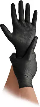 MaiMed Diamond Grip Nitril Einmalhandschuhe puderfrei schwarz S 50 Stk.