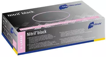 Meditrade Nitril Black Einmalhandschuhe puderfrei schwarz XL 100 Stk.