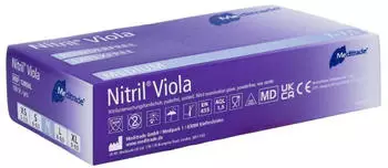 Meditrade Nitril Viola Untersuchungshandschuhe puderfrei latexfrei lila XS 100 Stk.