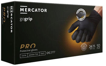 Mercator Medical GoGrip Pro Nitril Handschuhe puderfrei schwarz M 50 Stk.