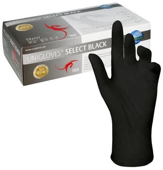 Unigloves Select Black Latex-Untersuchungshandschuhe puderfrei Gr. XS (100 Stk.)