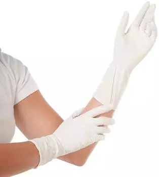 Mensch Nitril-Handschuhe Safe Long puderfrei weiß (27003)