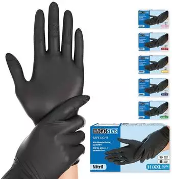 Mensch Safe Light Nitril-Einweghandschuhe schwarz (27028)