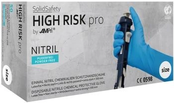 Ampri Solid Safety High Risk Pro Nitril-Chemikalienschutzhandschuhe puderfrei blau (081307-S)