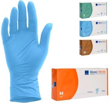 Abena Classic Nitril Untersuchungshandschuhe puderfrei blau M (1999905273)