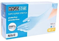 Franz-Mensch Einmalhandschuhe Safe Super Stretch, blau,100 Stk, Nitril,