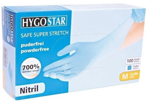 Hygostar Gants en vinyle longs non poudrés, manchettes extra longues, blancs, taille M