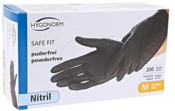 Mensch Hygonorm "Safe Fit" Nitril-Handschuhe Schwarz 200 Stück : XL