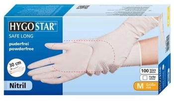 Hygostar Hygostar "Safe Long" Nitril-Handschuhe Weiß 100 Stück : S