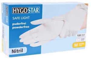 Hygostar Hygostar "Safe Light" Nitril-Handschuhe Wei&szlig; 90 St&uuml;ck : XXL