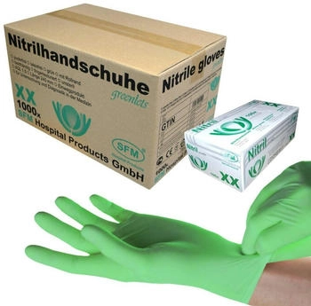 Saxonette &reg; GREENLETS : S Nitrilhandschuhe puderfrei F-tex gr&uuml;n (1000)