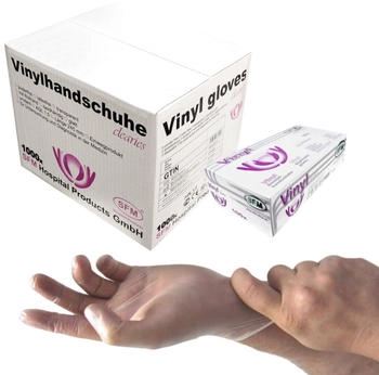 Saxonette ® CLEARIES : L Vinylhandschuhe puderfrei glatt klar (1000)