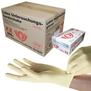 Saxonette ® BIOLIMES : XL Latexhandschuhe puderfrei texturiert weiß (900)
