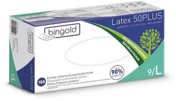 Bingold Tex Einweghandschuh Latex 50PLUS 604219 L natur 100 Stück