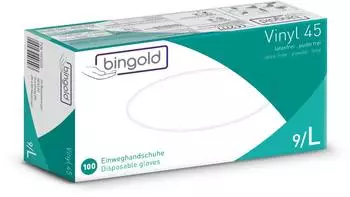 Bingold Einweghandschuh Vinyl 45 604652 L transparent 100 Stück Packung mit 10 Stück