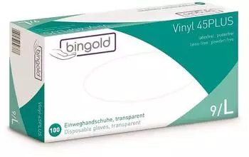 Bingold Bingold Vinyl 45Plus Einmalhandschuhe Vinylhandschuhe 100 St Handschuhe
