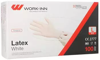 Work-Inn 1000 Handschuhe Latex gepudert White weiss natur Größe L 98414