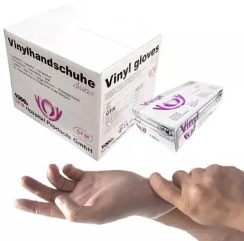 Saxonette ® CLEARIES : XXL Vinylhandschuhe puderfrei glatt klar (1000)