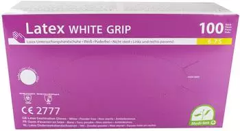 Medi-Inn Latex white grip Einmalhandschuhe puderfrei (100 St. pro Box)